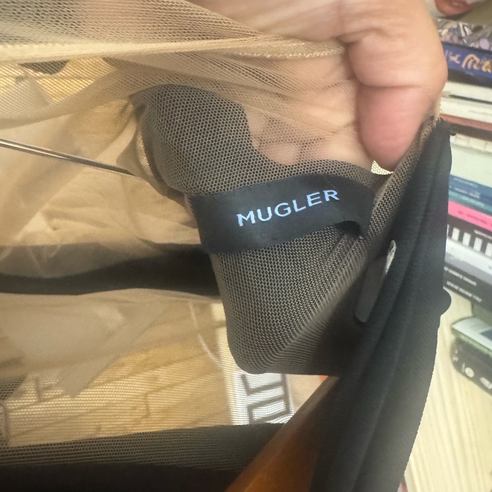 Mugler Black and Beige Mesh Bodysuit - Picture 4 of 4